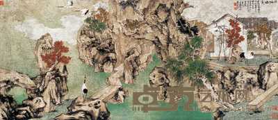 郑力 1997年作 丹枫鹤溪 镜心 68.6×136.8cm